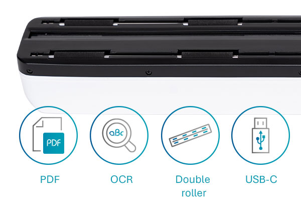 IRIScan Book 7 double roller technology and features