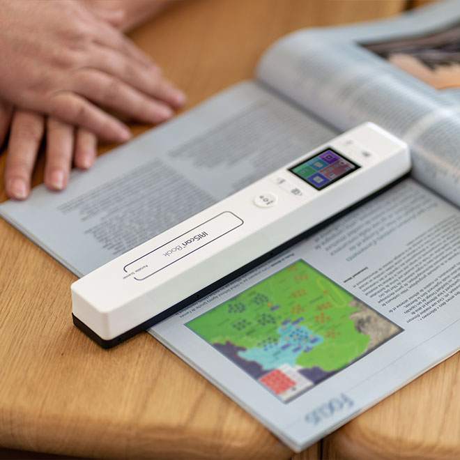 IRIScan Book scanning on a document