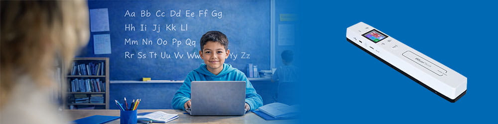 Complete Dyslexia Classroom Accessibility Pack bundle showing Readiris PDF software and 5 IRIScan Book 7 devices