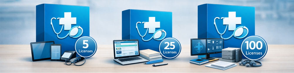 Hospital and clinical background for healthcare packs