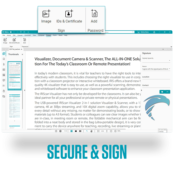 Readiris PDF Elite secure and scan your pdfs