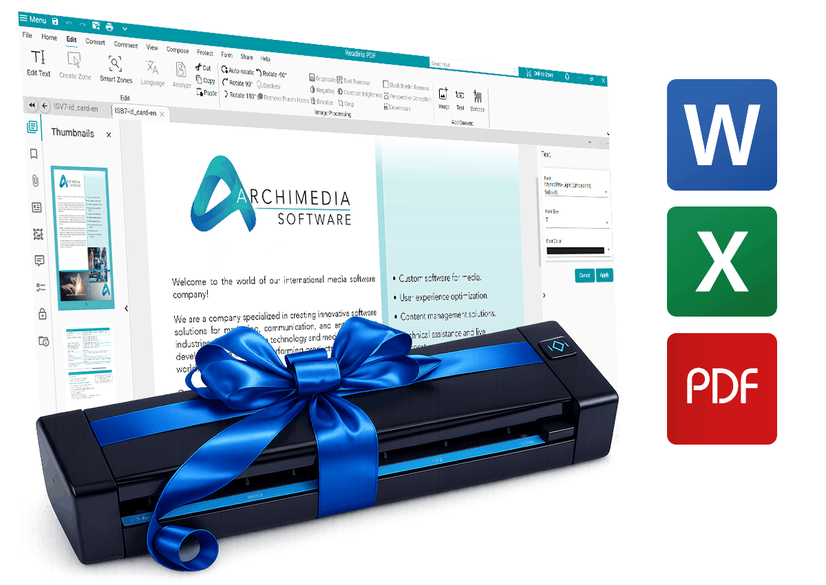 Readiris PDF 25 Elite + Free IRIScan Executive 4 Bundle