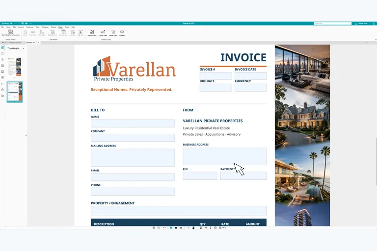 Readiris PDF Interactive Forms Demo