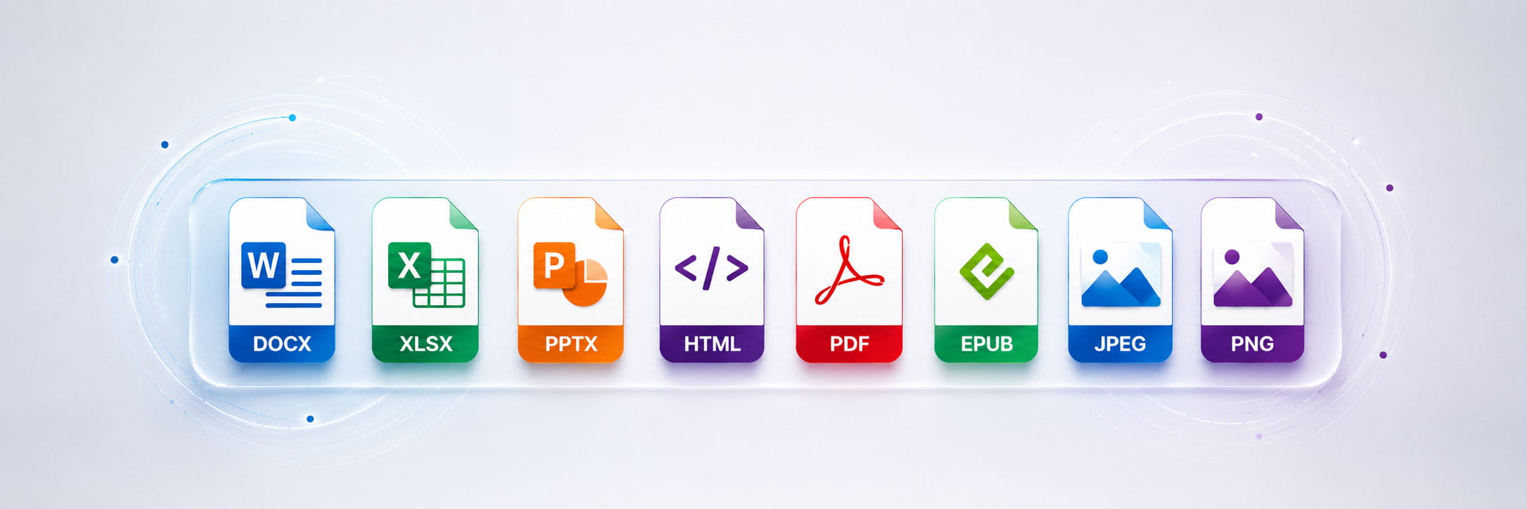 Formats de documents pris en charge&nbsp;: PDF, Word, PowerPoint, Excel, JPEG, PNG, HTML, ePub